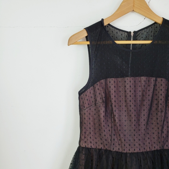 Betsey Johnson Perfect Overlay Black Swiss Dress 6 - Picture 11 of 13